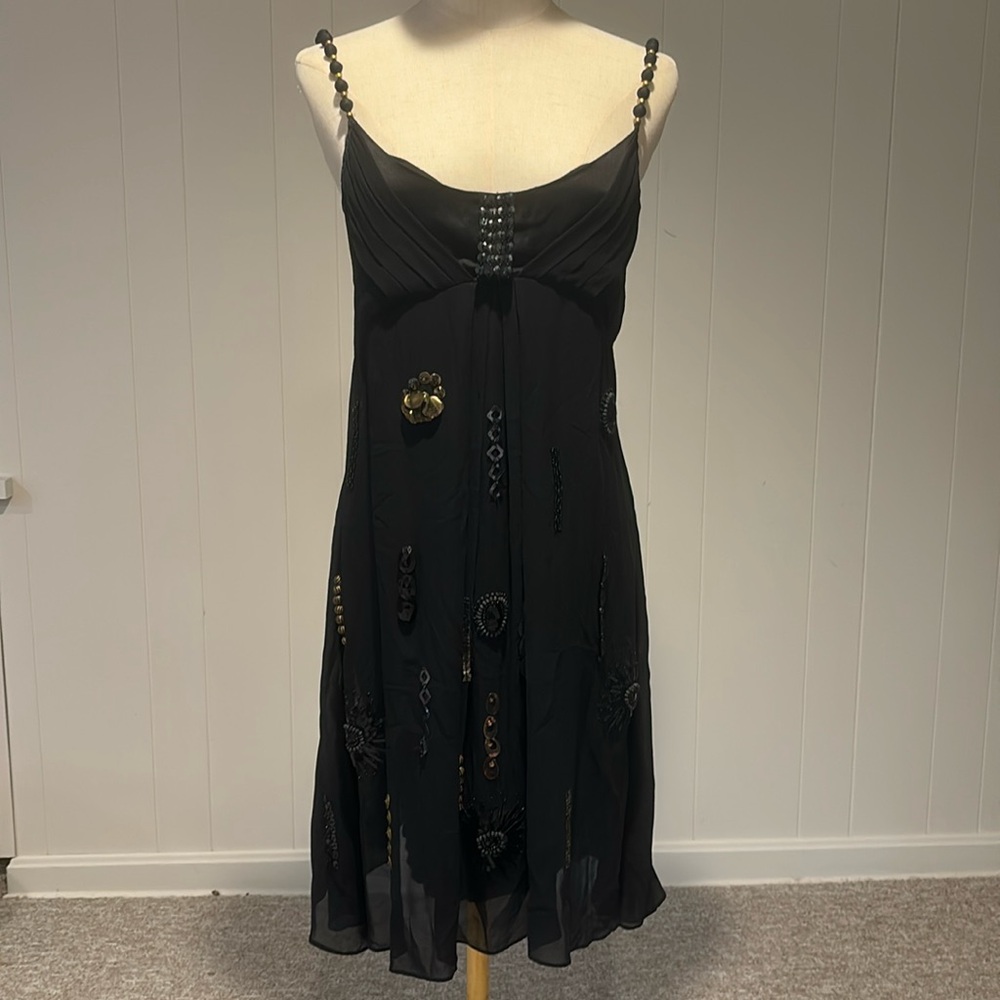Yoana Baraschi beaded silk cocktail dress